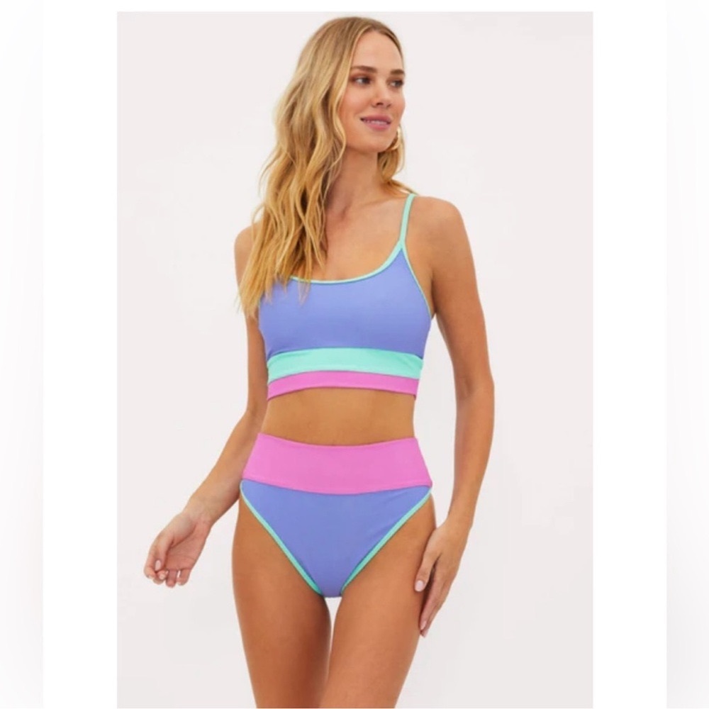Beach Riot Eva Top High Tide Colorblock Bikini